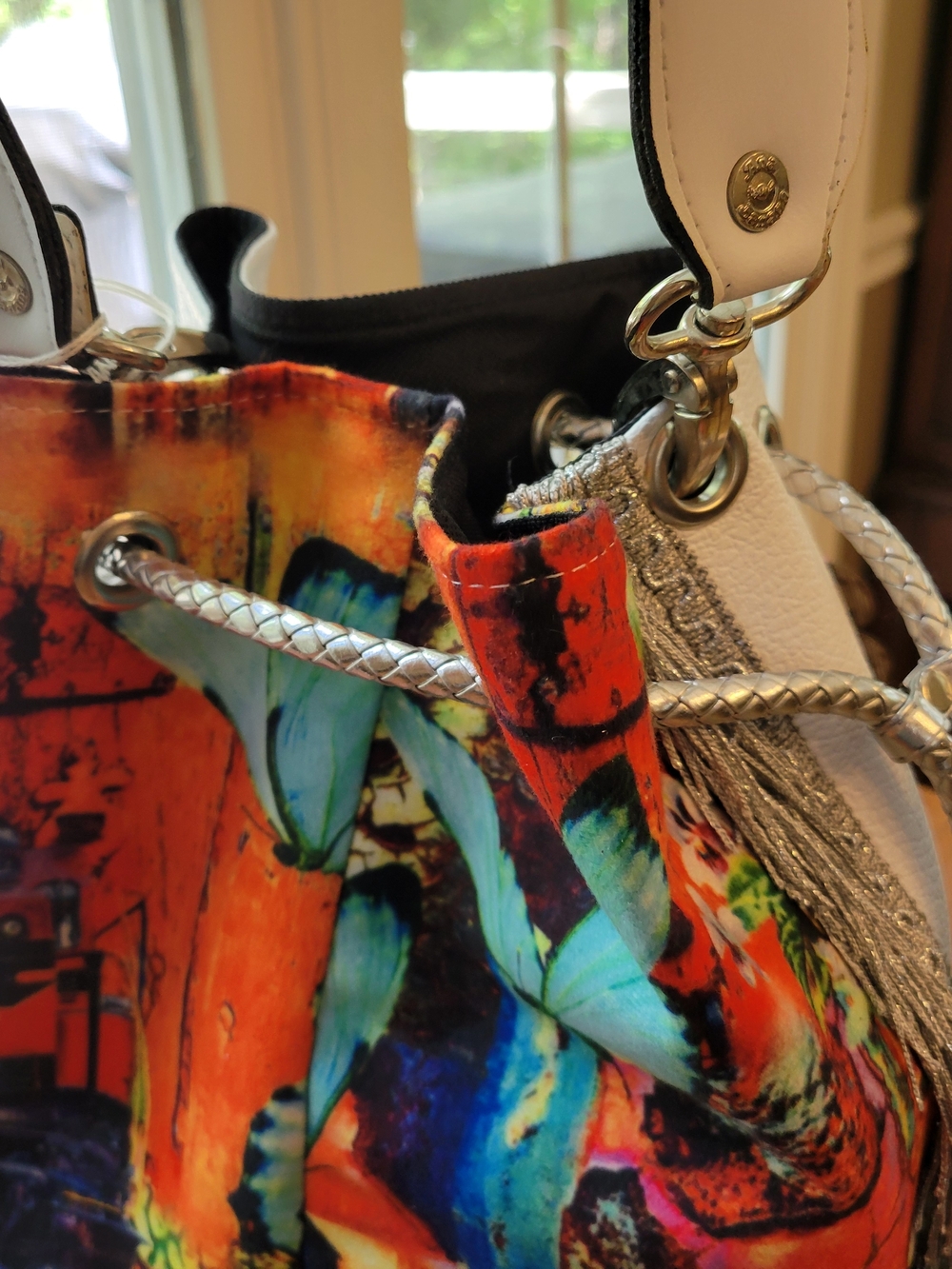 Ana Banana Butterfly And Abstract Print Bucket Hobo Bag - Picture 2 of 12